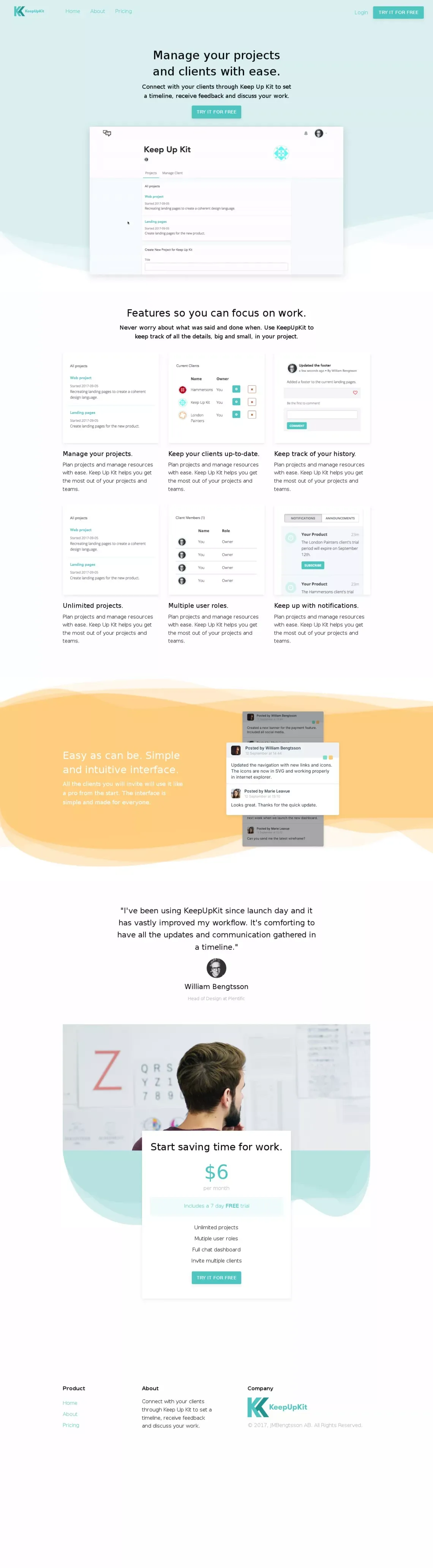 Keep Up Kit - website design