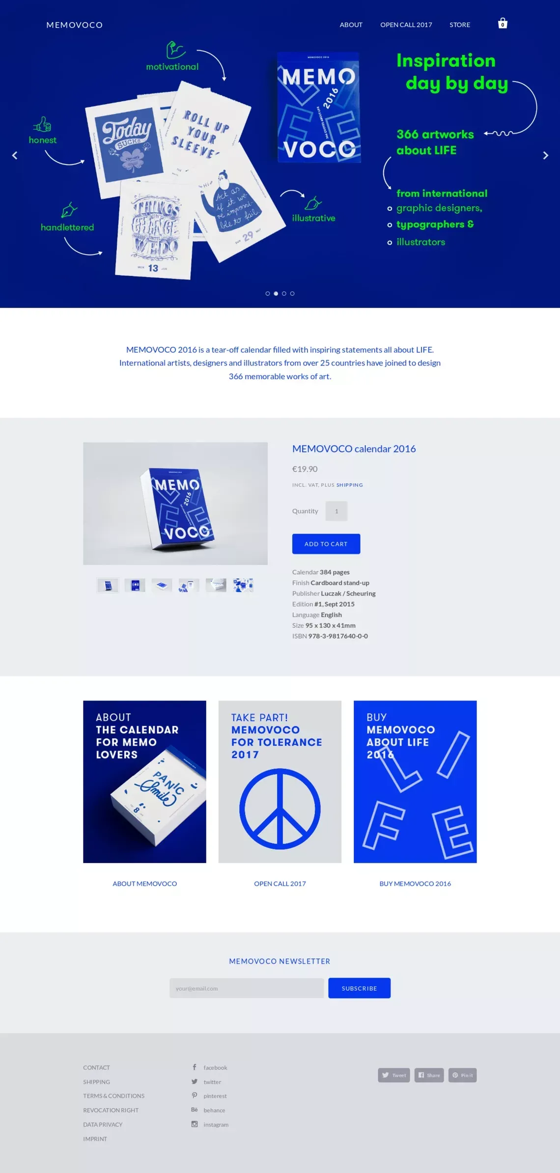 memovoco | MEMOVOCO calendar - Landing design