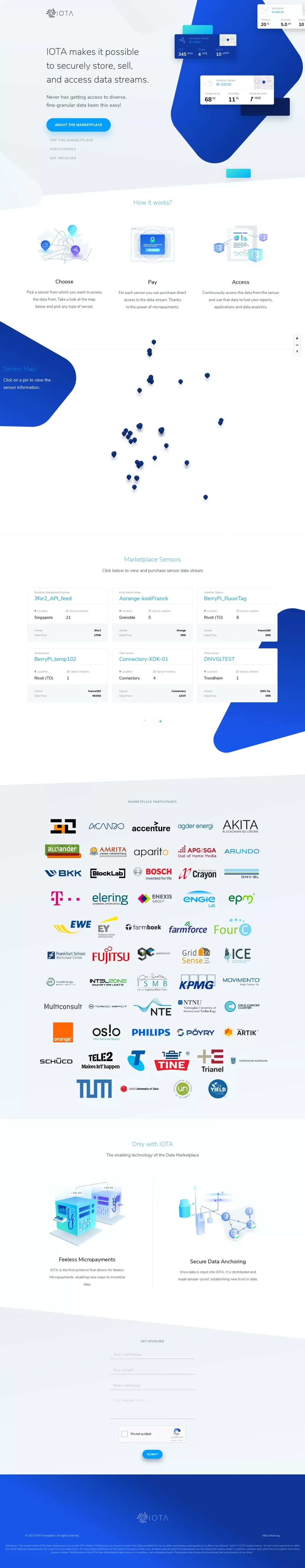 IOTA Data Market - Landing design