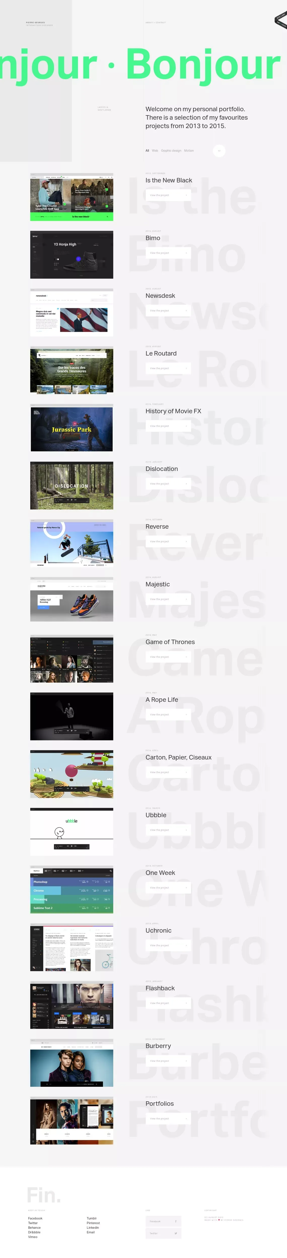 Nerval / Pierre Georges, interaction designer. - Portfolio design