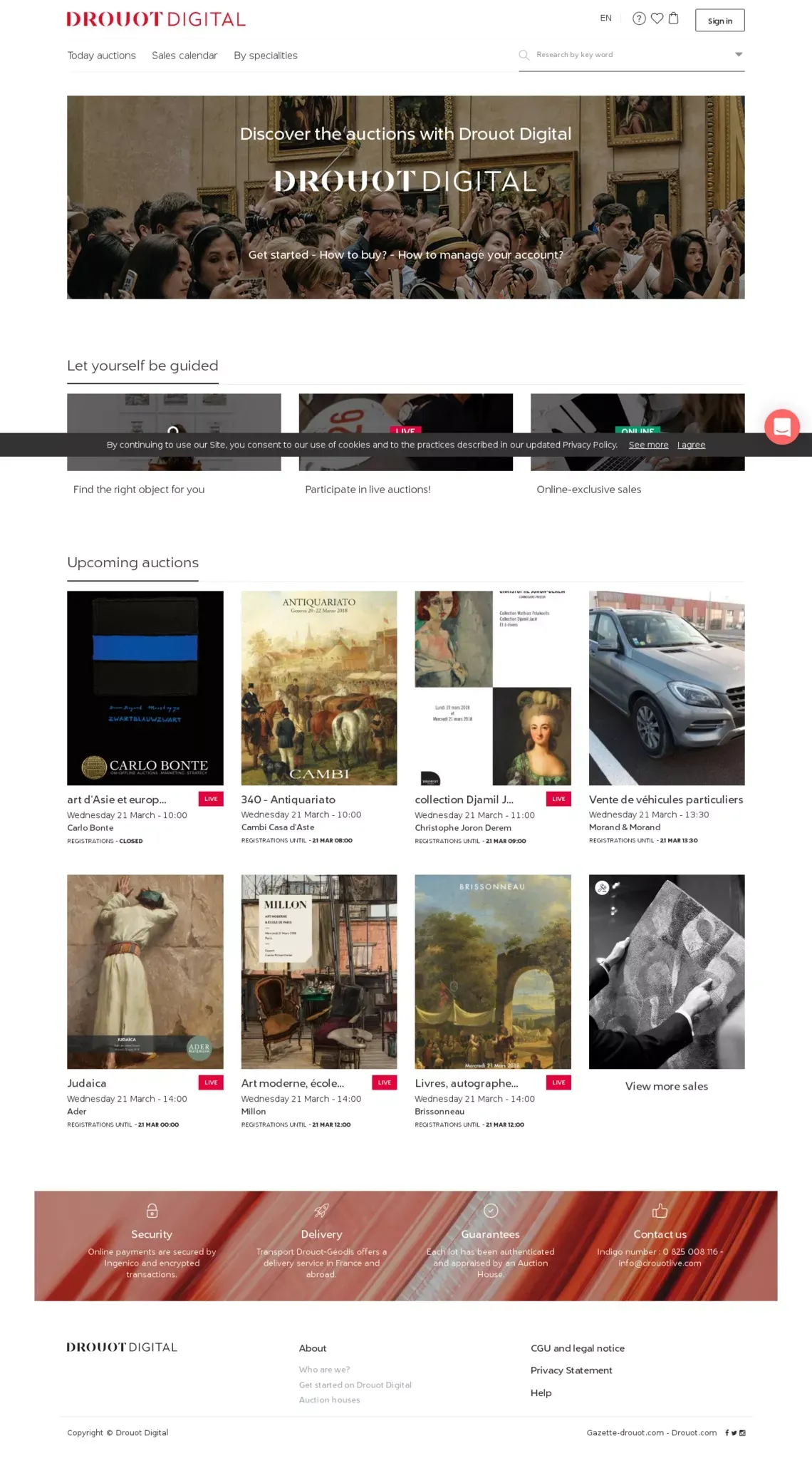 Bienvenue  sur Drouot Digital ! - website design