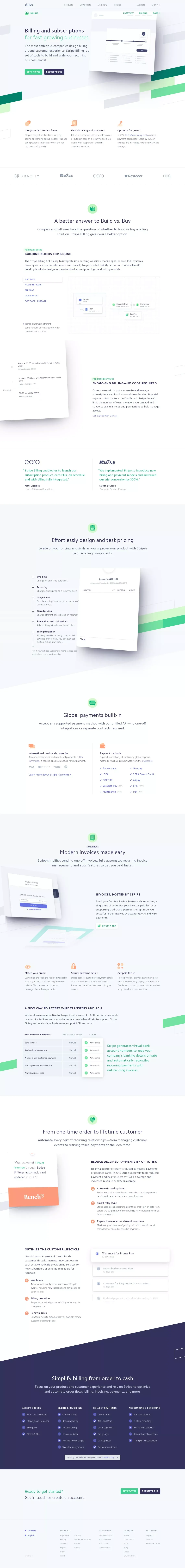 Stripe Billing - Landing design