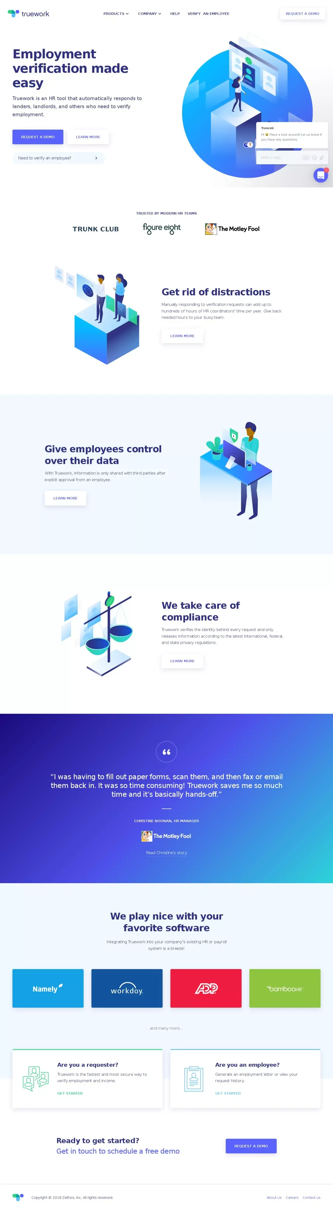 Truework - Landing design