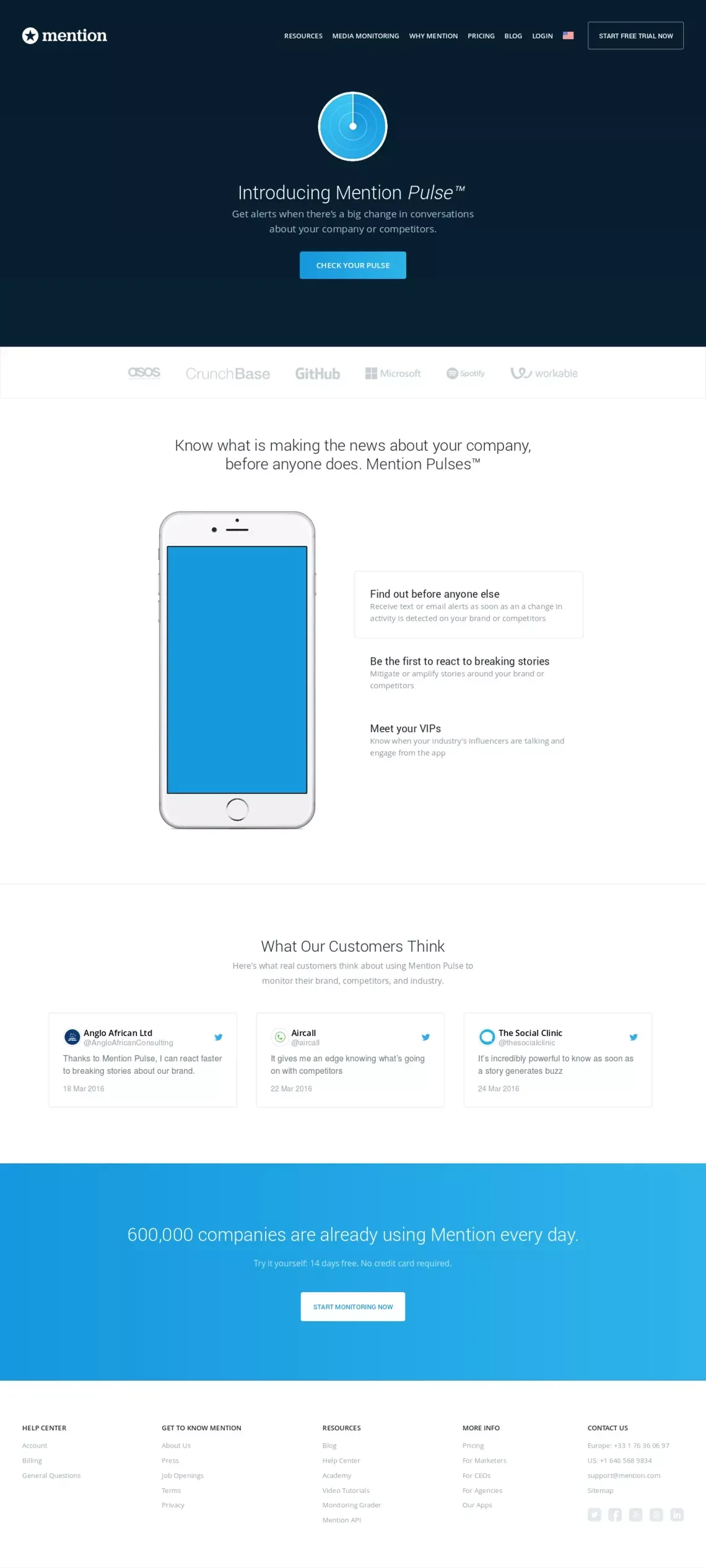 Mention Pulse | Mention: Media Monitoring made Simple - Landing design