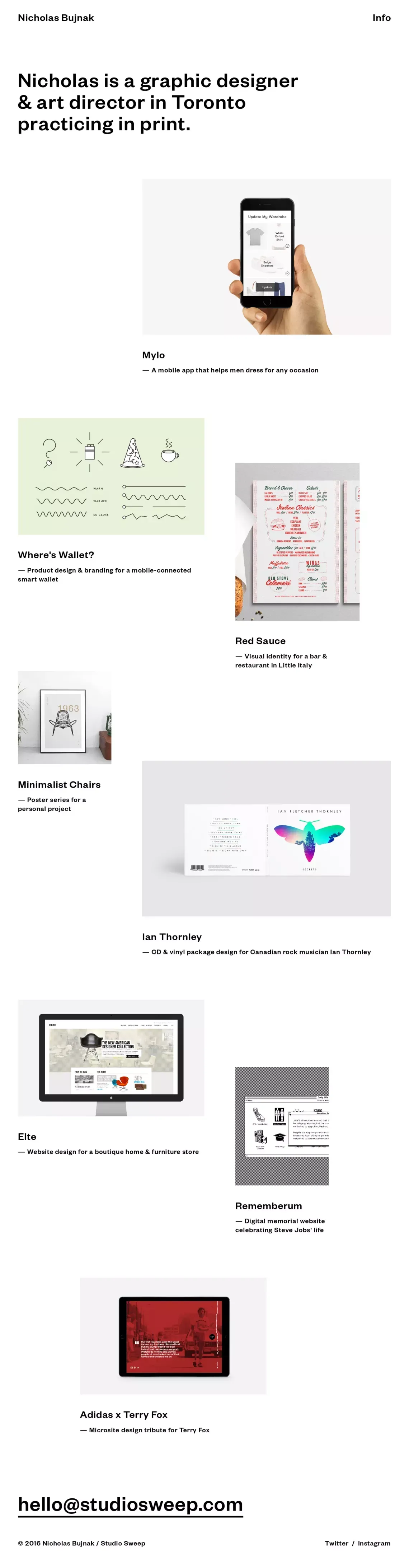Nicholas Bujnak - Portfolio design