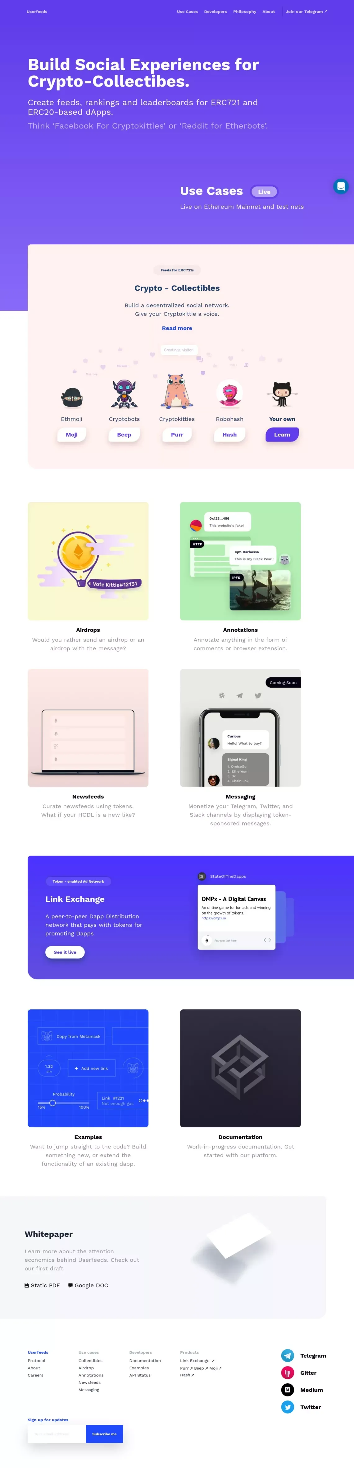 Welcome • Userfeeds - website design