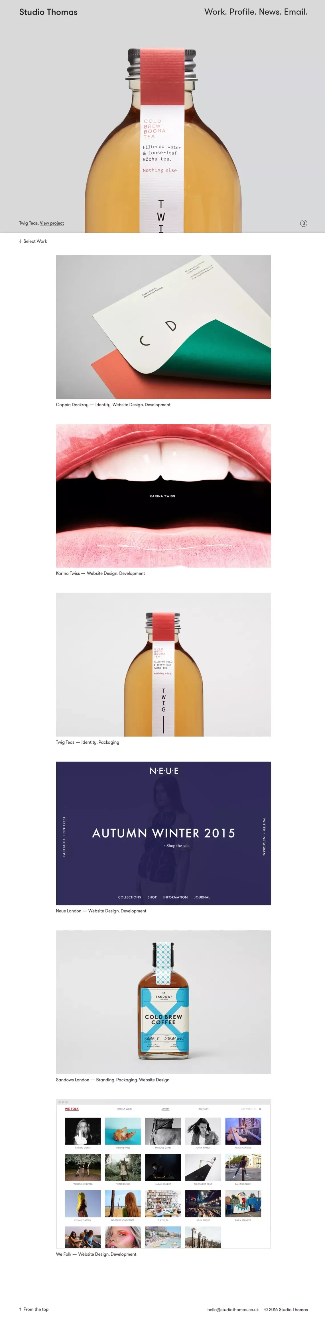 Studio Thomas - Portfolio design