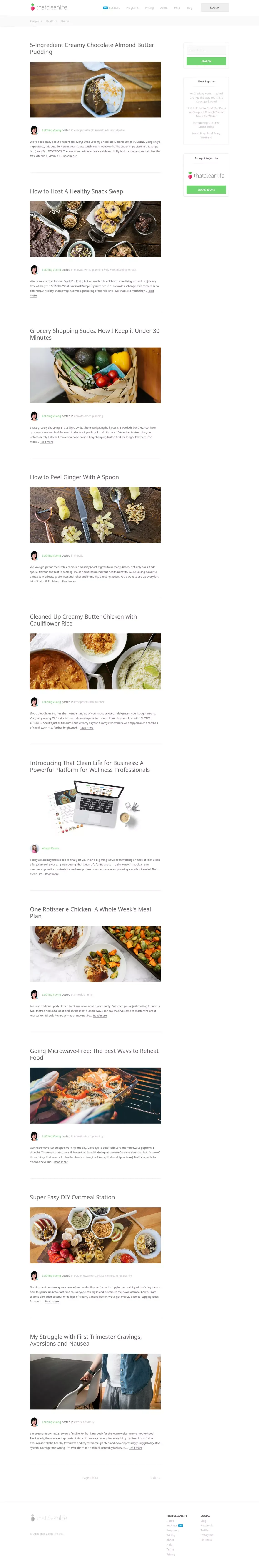 That Clean Life Blog - Blog design