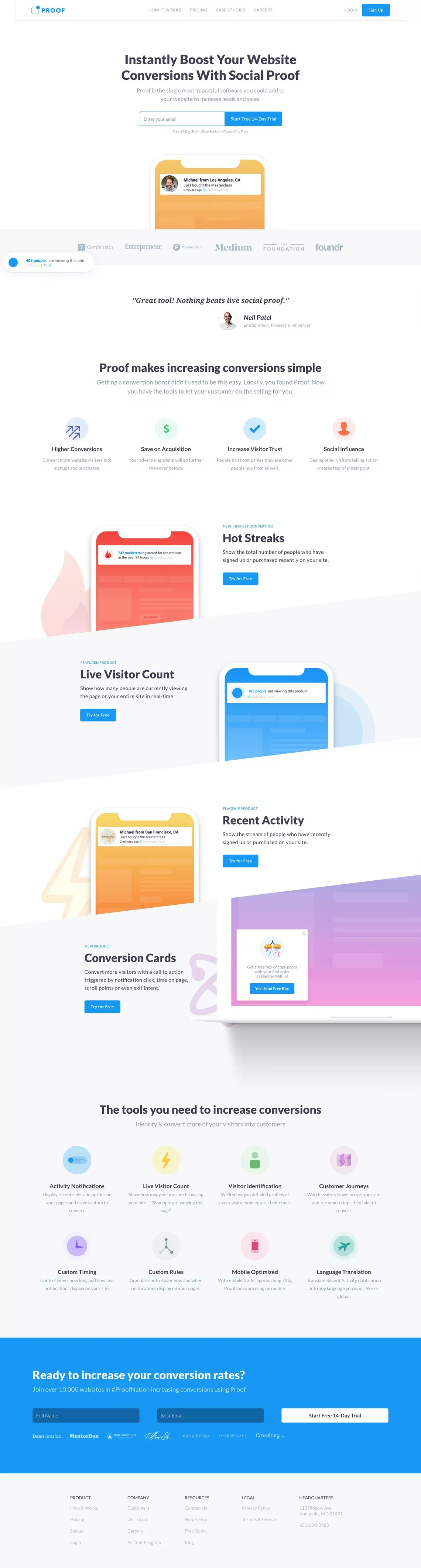 Proof | Increase Your Website Conversions Using Real Social Proof - Landing design