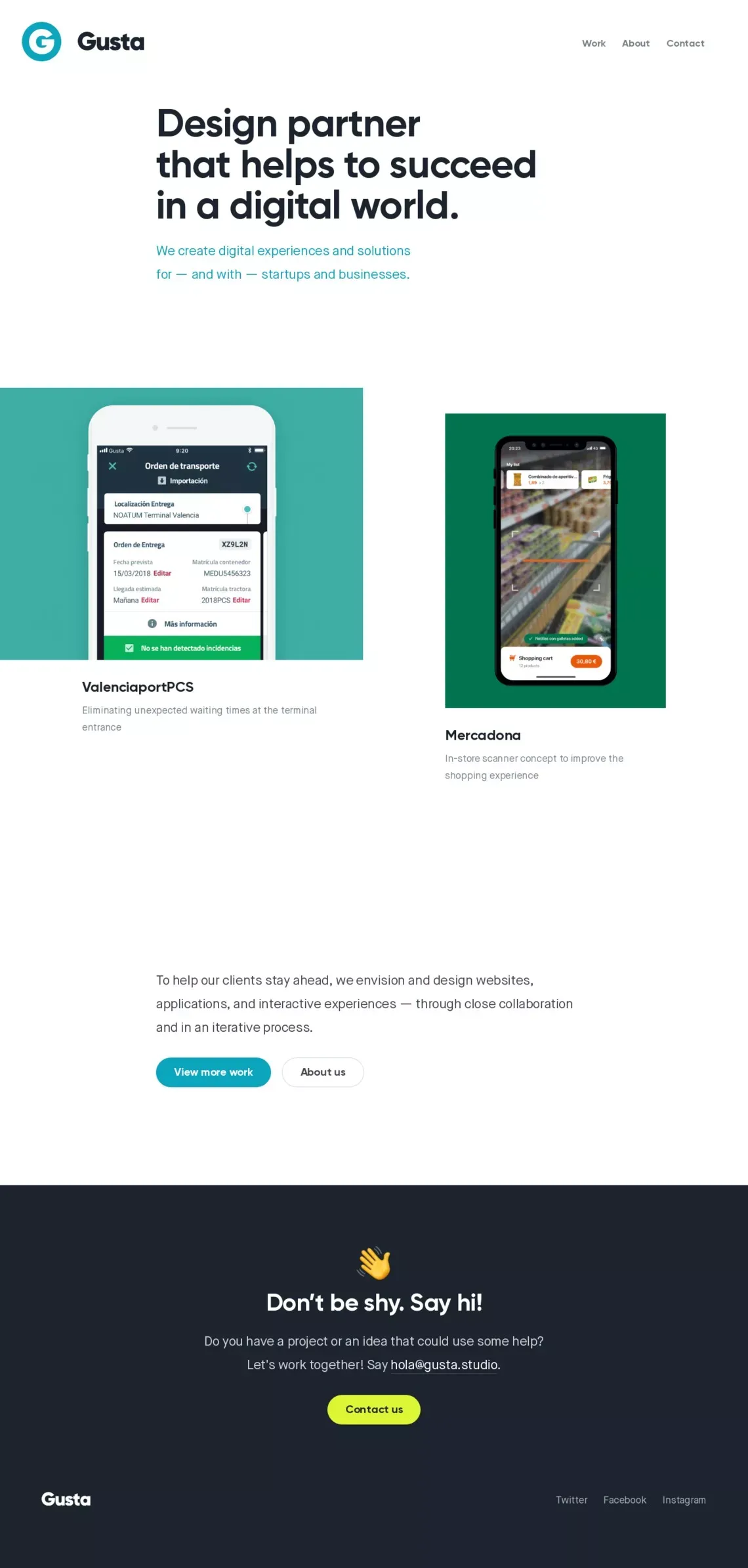 Gusta – Digital Design Studio - website design