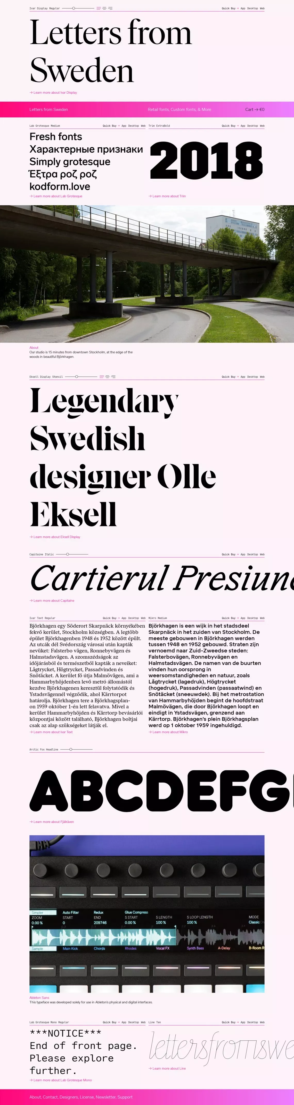 Letters from Sweden - Ecommerce design