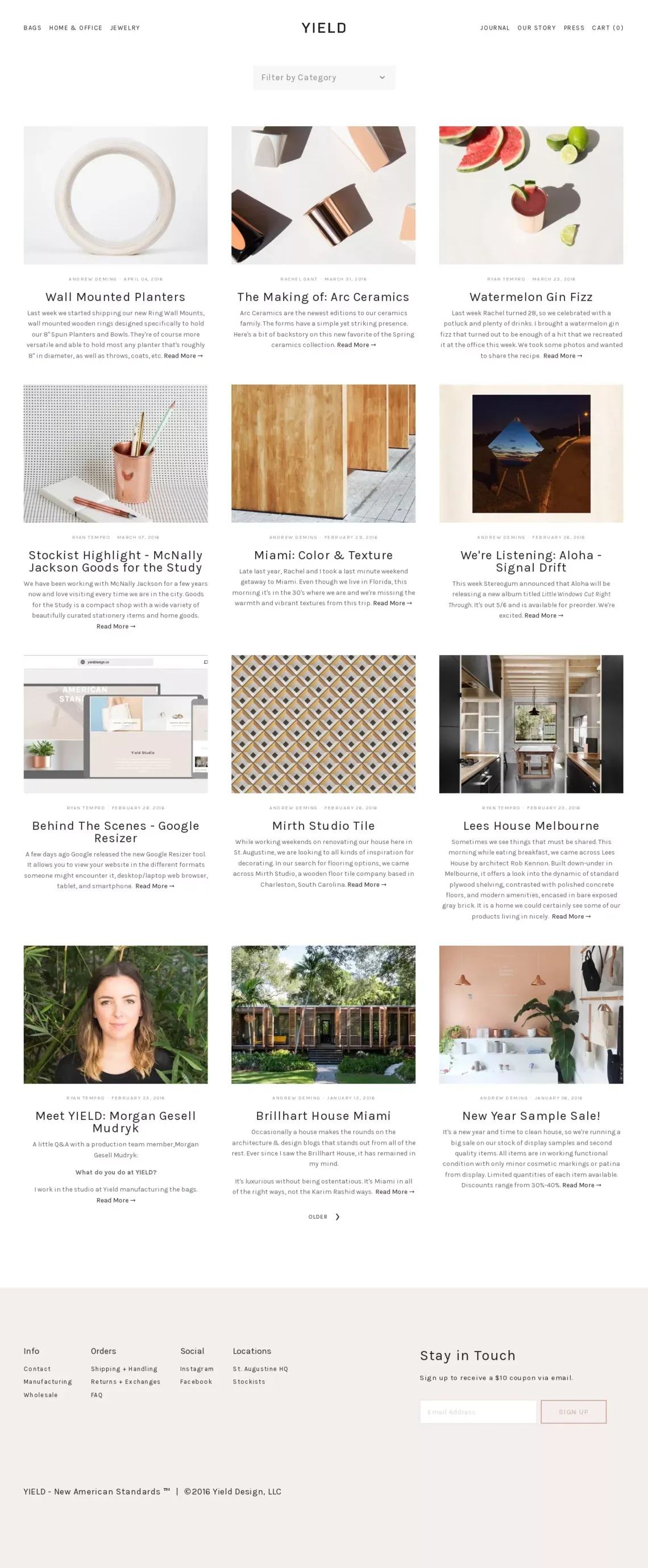 Journal — Yield - Blog design