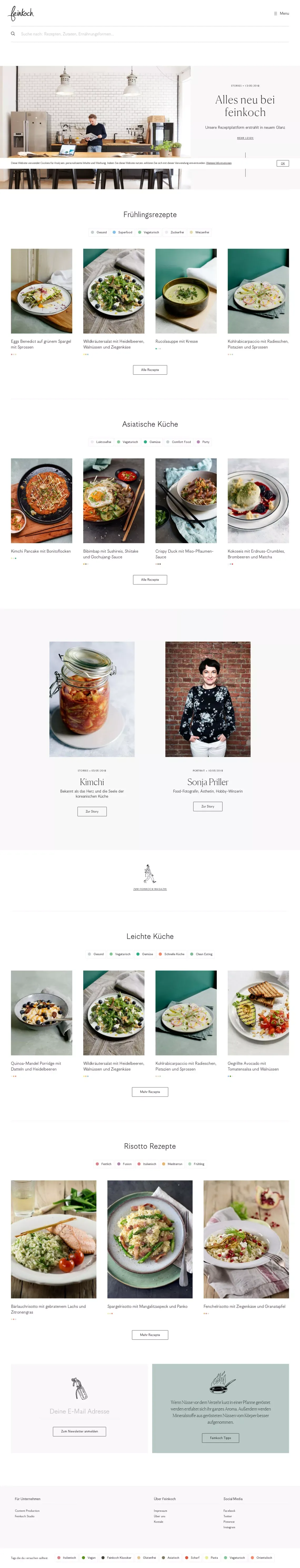 Feinkoch - wir bringen dich zum kochen - Blog design