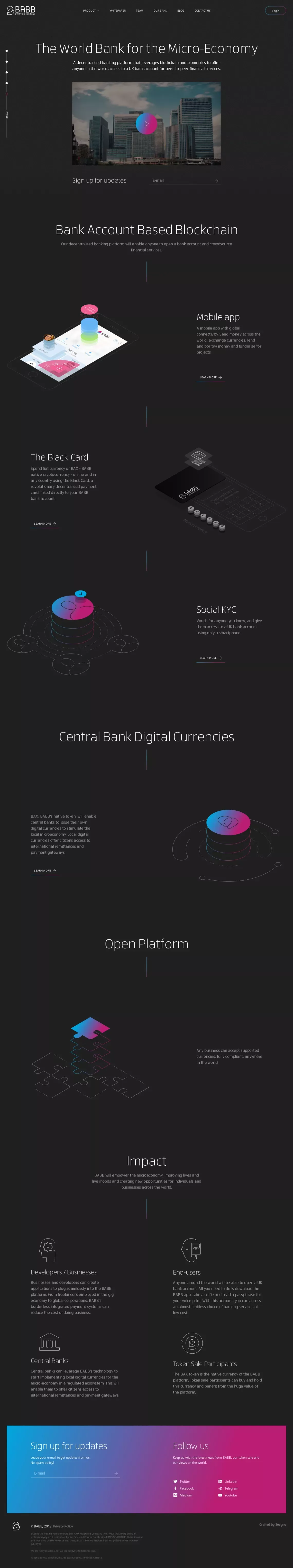 BABB - Everyone is a bank - Landing design