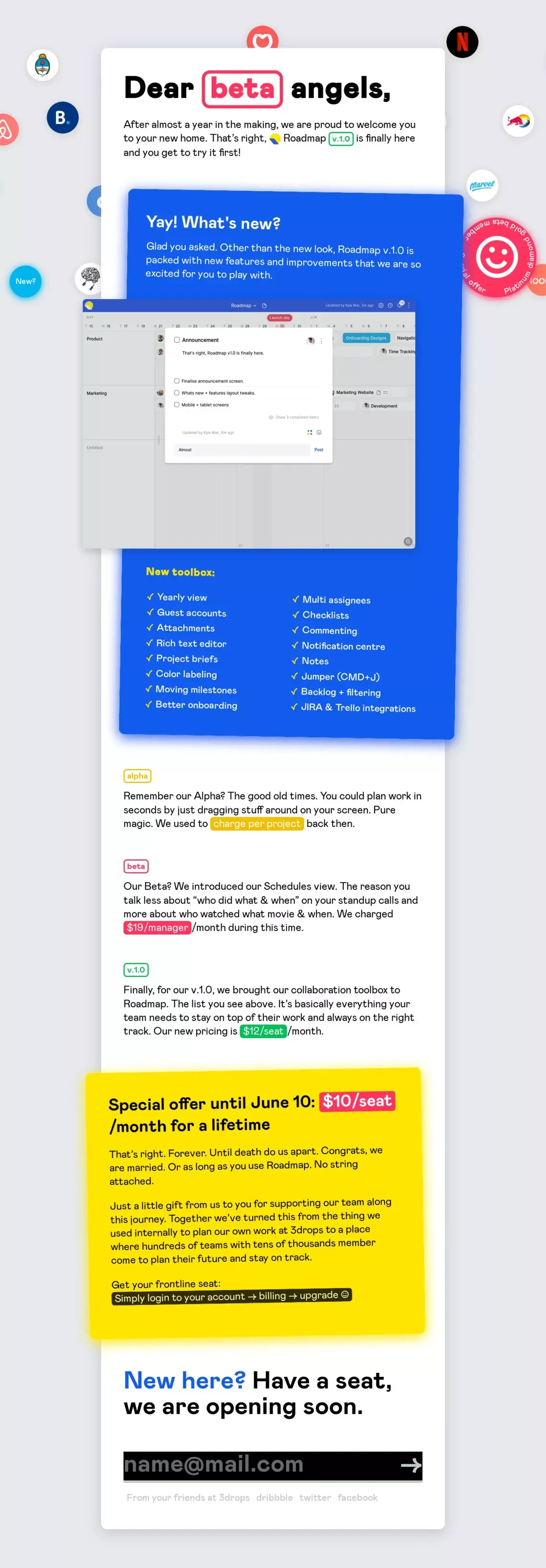 Roadmap - Take your team where it needs to go - Landing design