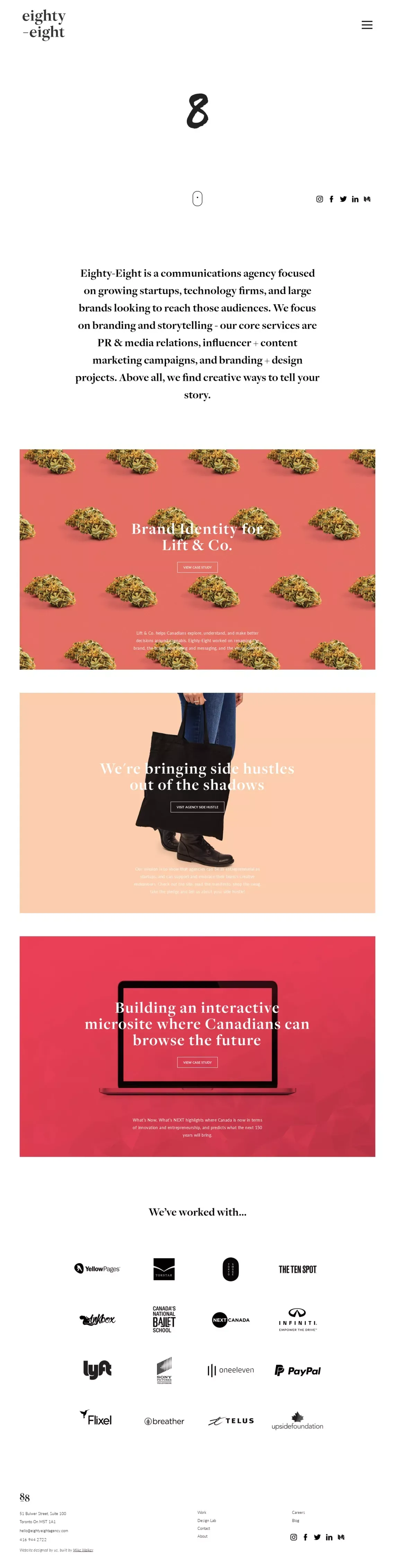 Eighty-Eight – A creative communications agency - Portfolio design