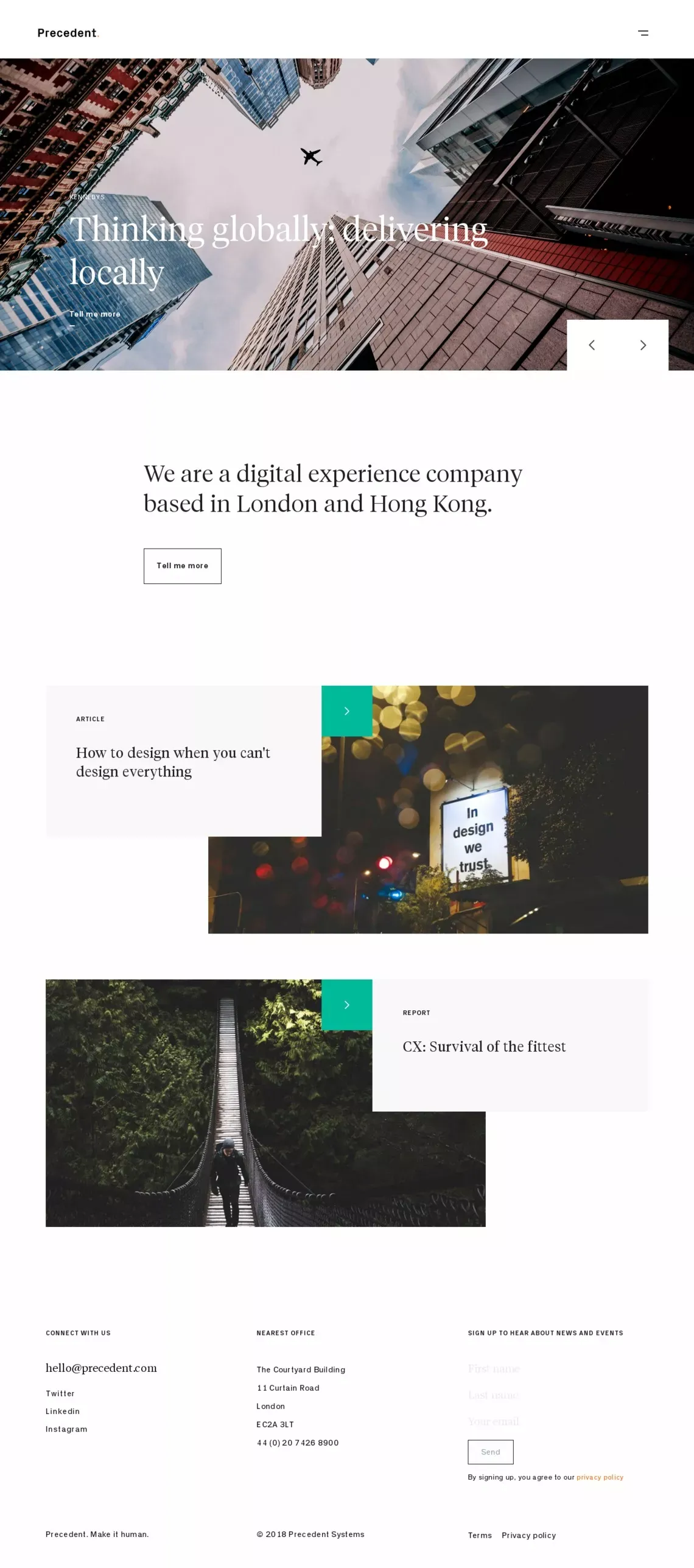 Home | Precedent - Portfolio design