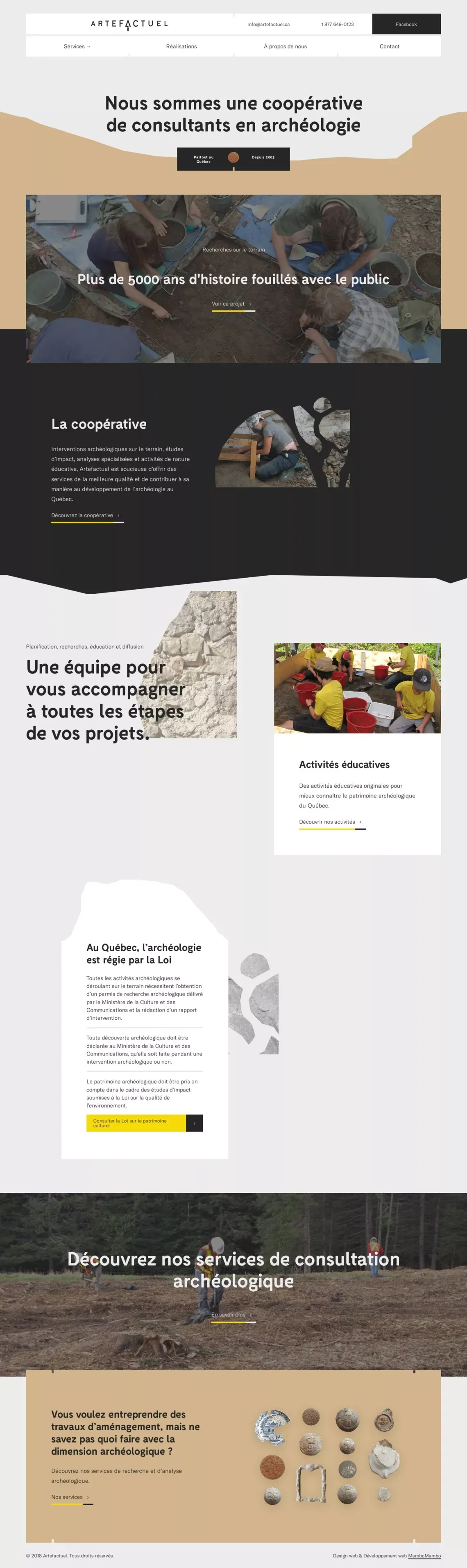 	  		Artefactuel, coopérative de travail en recherche archéologique depuis 2003  	  	 - Other design