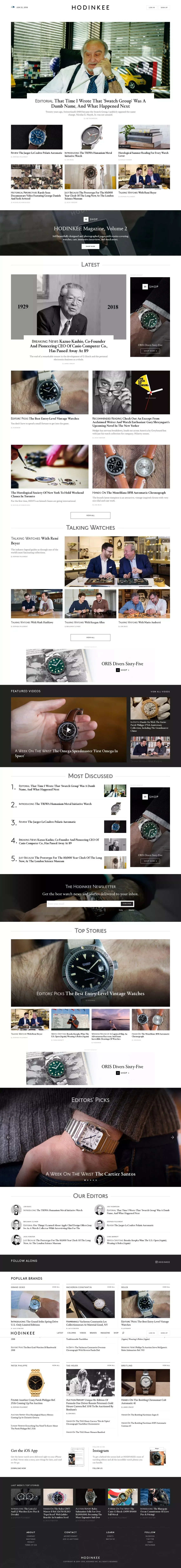 HODINKEE - Wristwatch News, Reviews, & Original Stories - Blog design