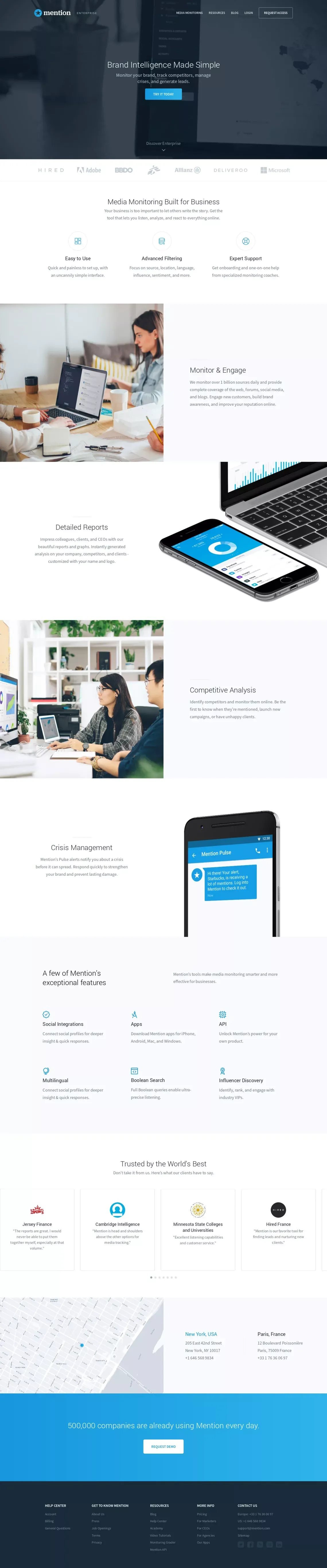 Mention Enterprise | Media Monitoring made Simple - Landing design