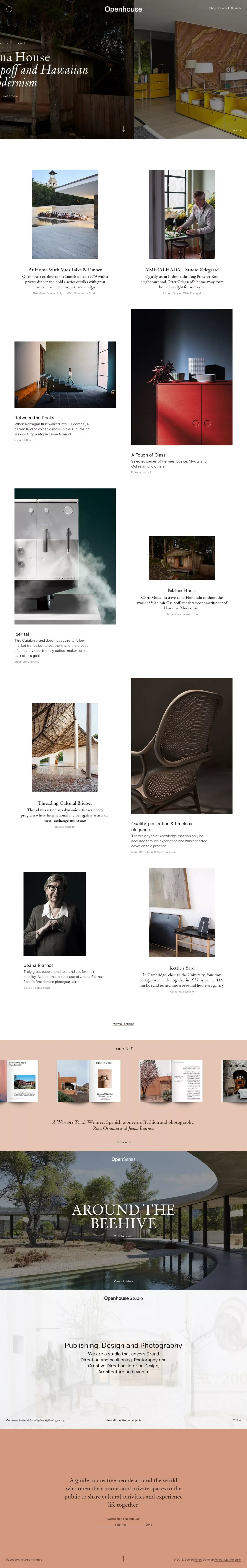 Home — Openhouse Magazine - Blog design