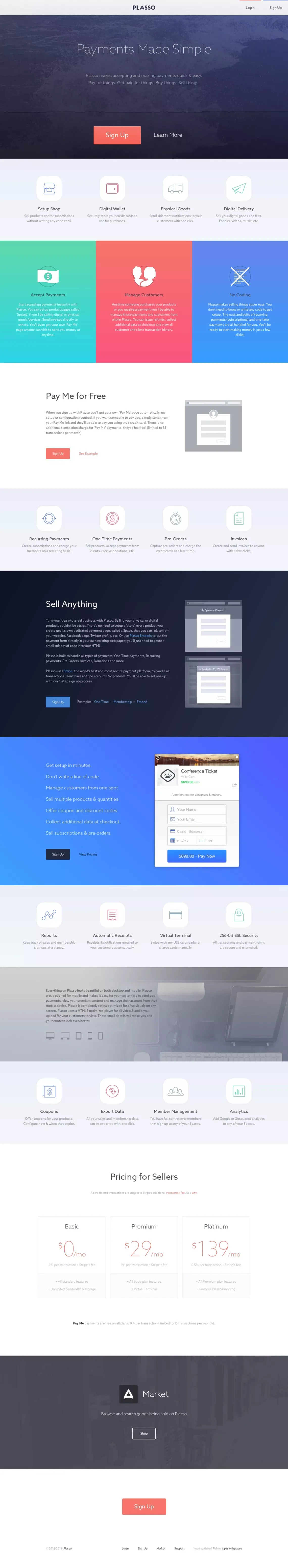 Plasso - Landing design
