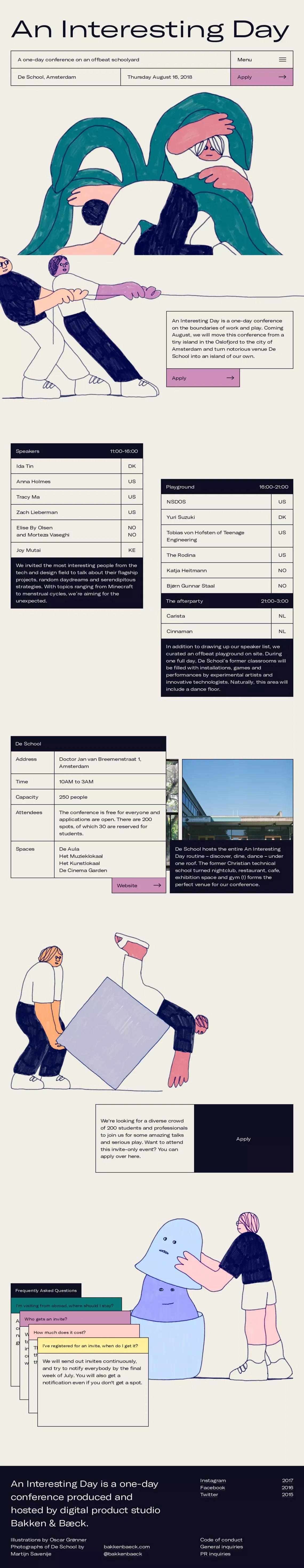 An Interesting Day 2018 - Amsterdam - Landing design