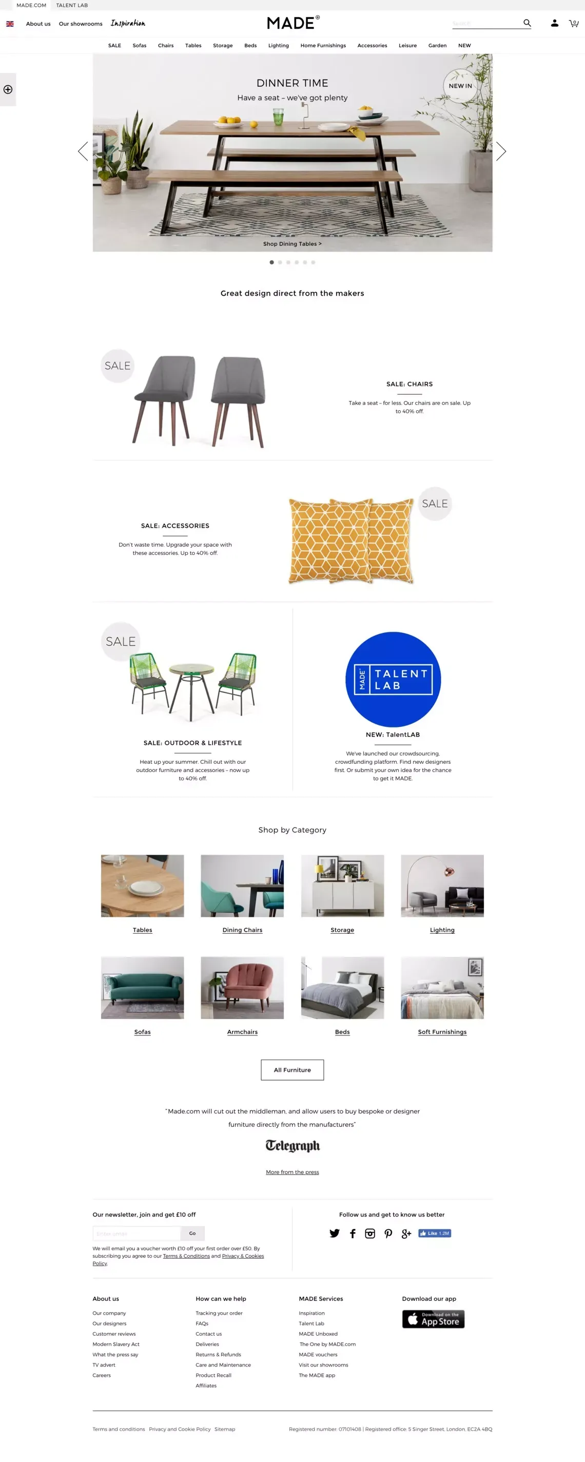 Summer Sale Up To 40% Off Designer Furniture | MADE.com - Ecommerce design