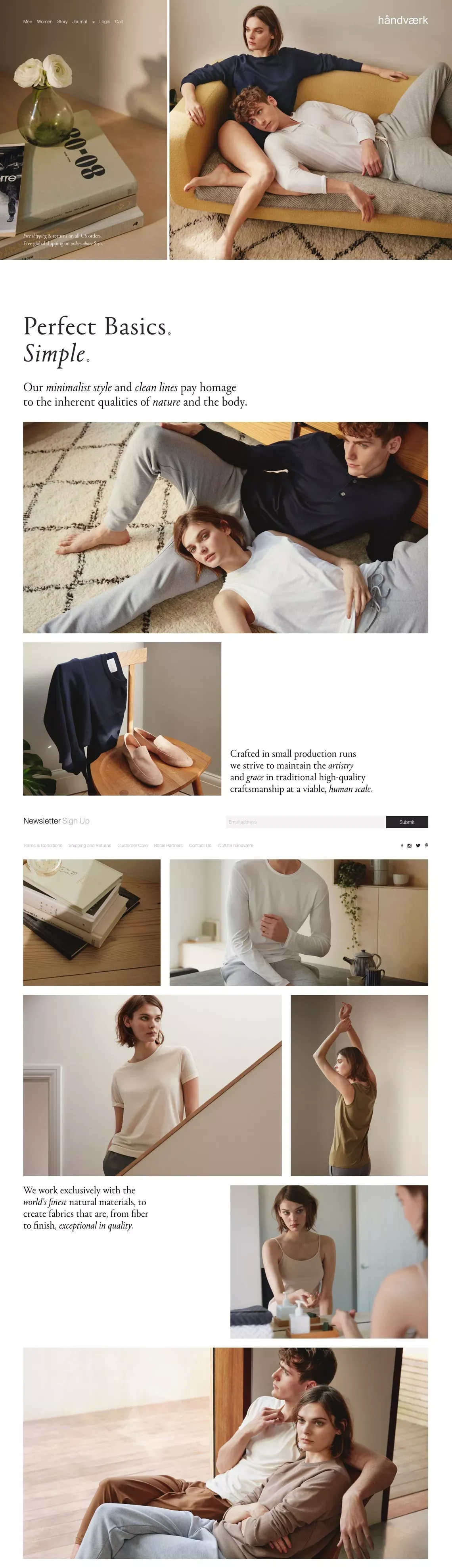 håndværk | Perfect Basics. - Ecommerce design