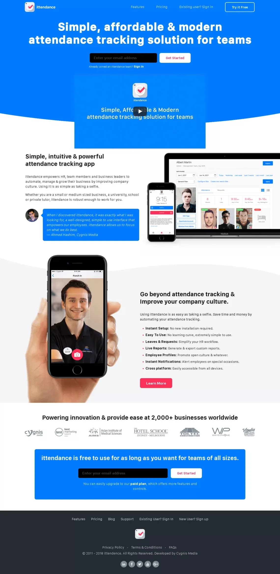 Home | Ittendance - website design