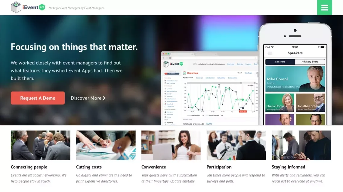 Best Mobile Apps for Events & Conferences Management - iEvent App - website design