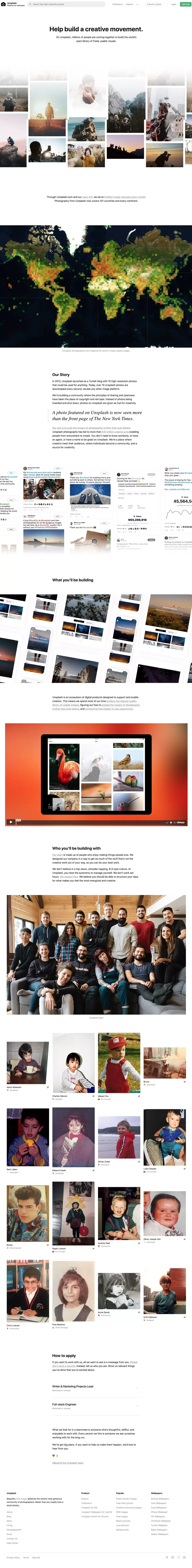 Work at Unsplash - Other design