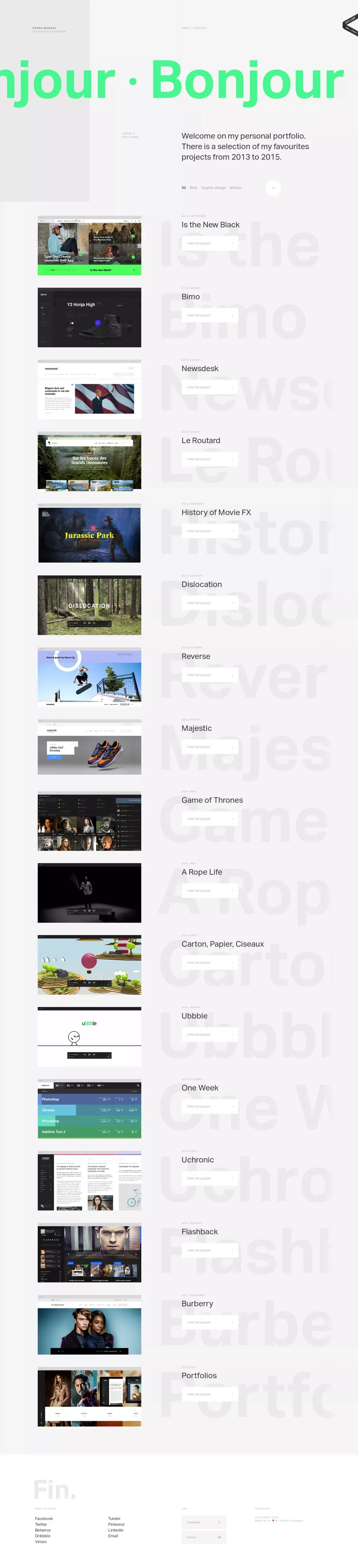 Nerval / Pierre Georges, interaction designer. - Portfolio design
