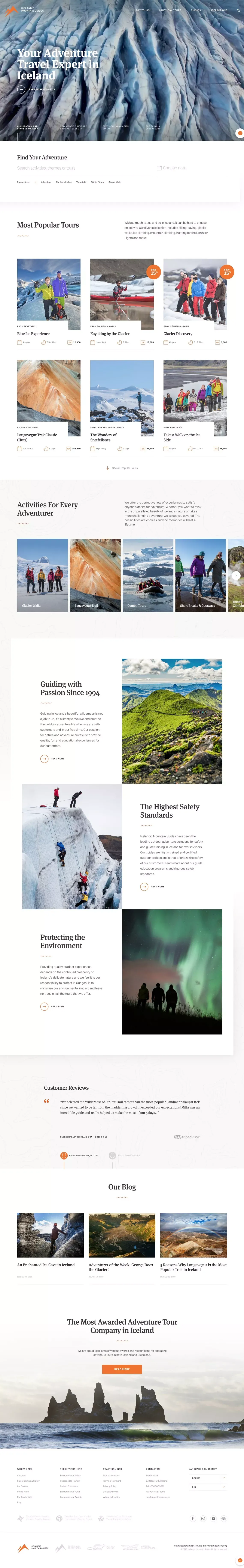 Icelandic Mountain Guides - Your Adventure Expert in Iceland - Portfolio design