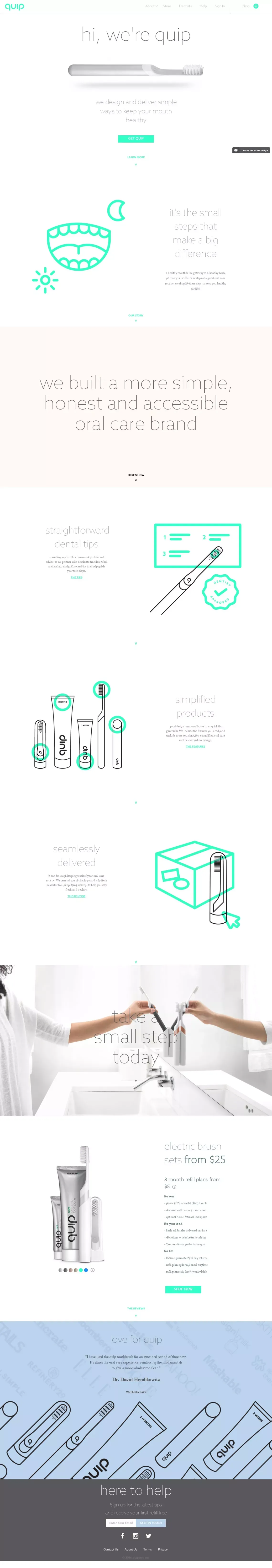 quip - Landing design