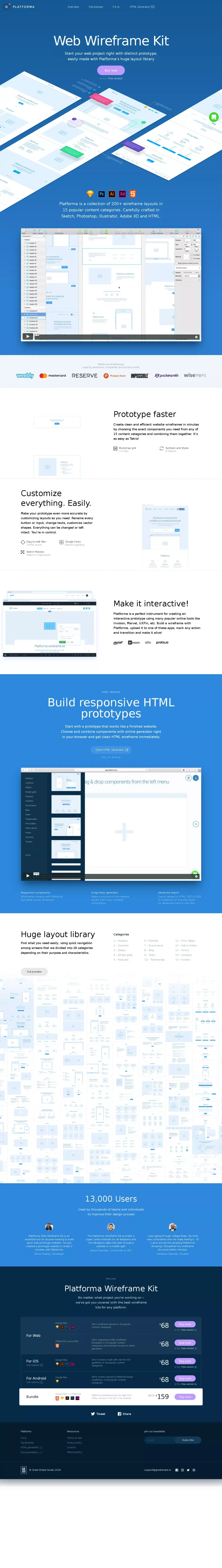 Platforma Web Wireframe Kit - Landing design