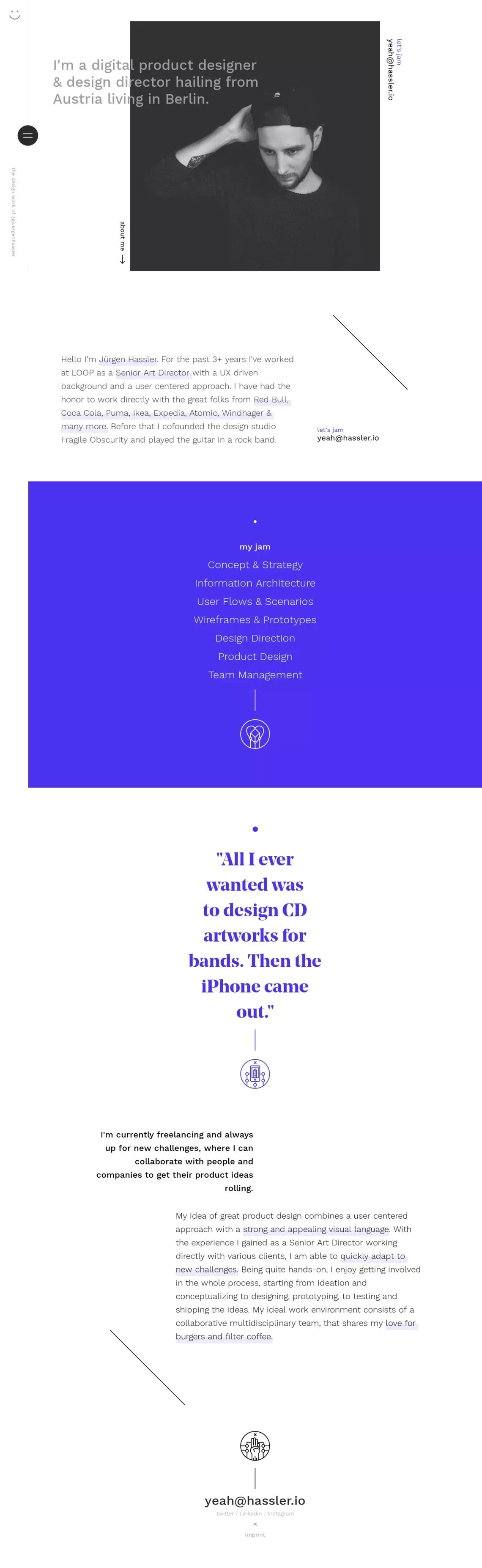 Jürgen Hassler - Digital Product Designer & Design Director - Portfolio design
