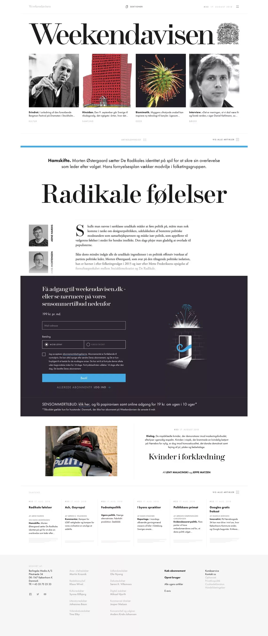 Samfund | Weekendavisen - Blog design