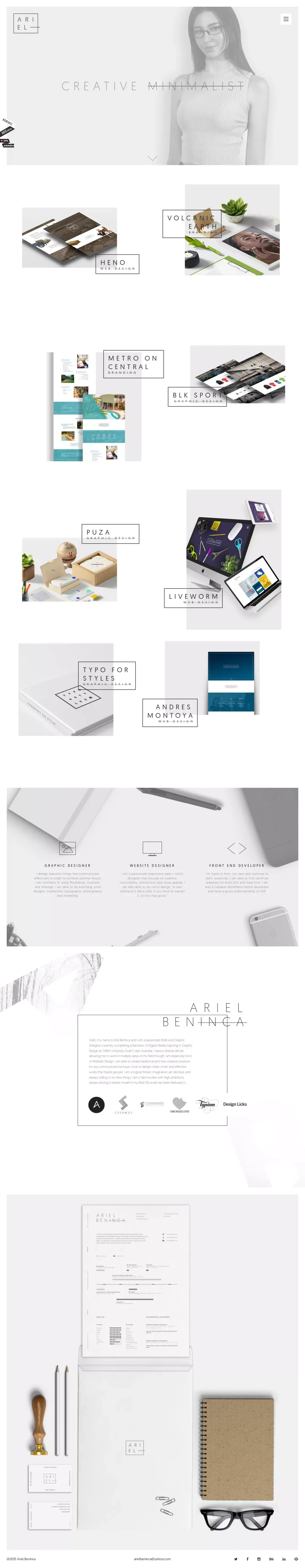 Ariel Beninca - Portfolio design