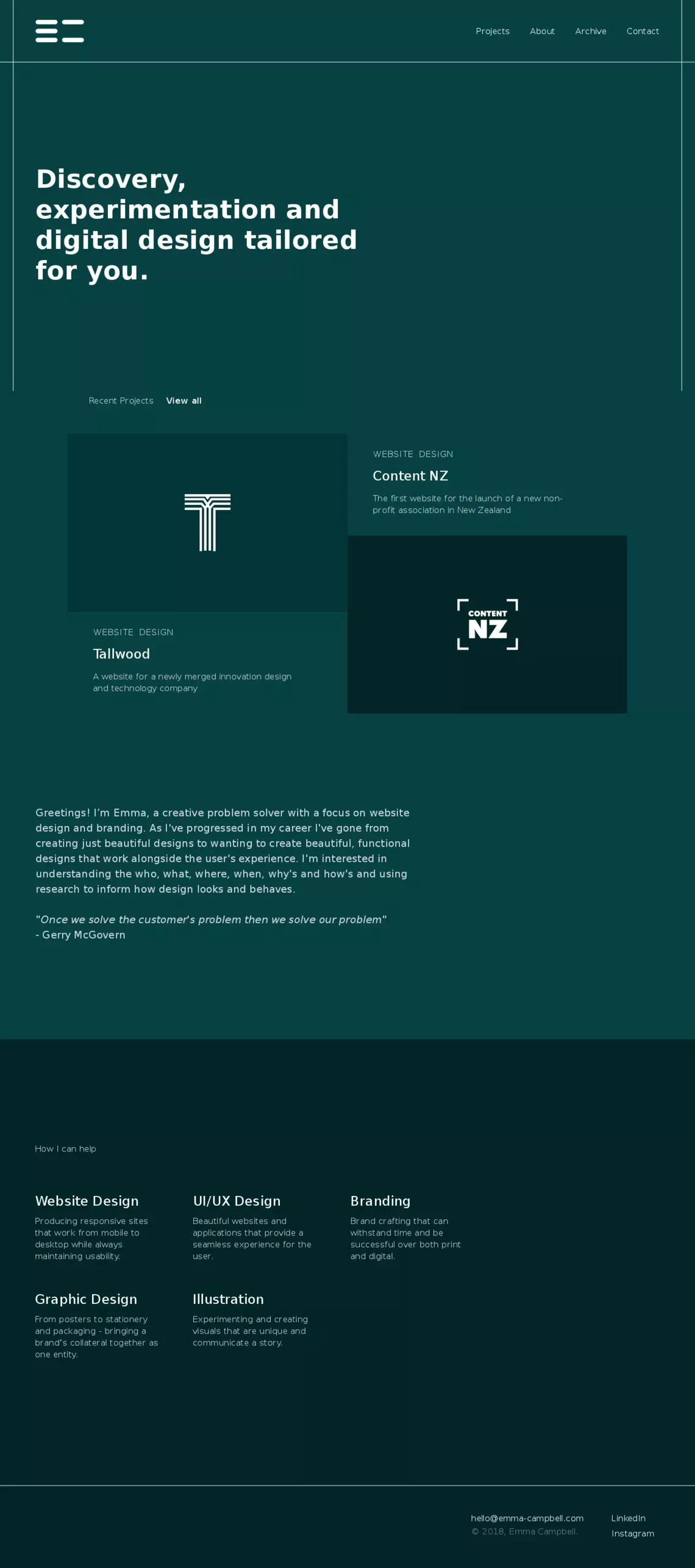 Home | Emma Campbell, Digital Creative - Portfolio design
