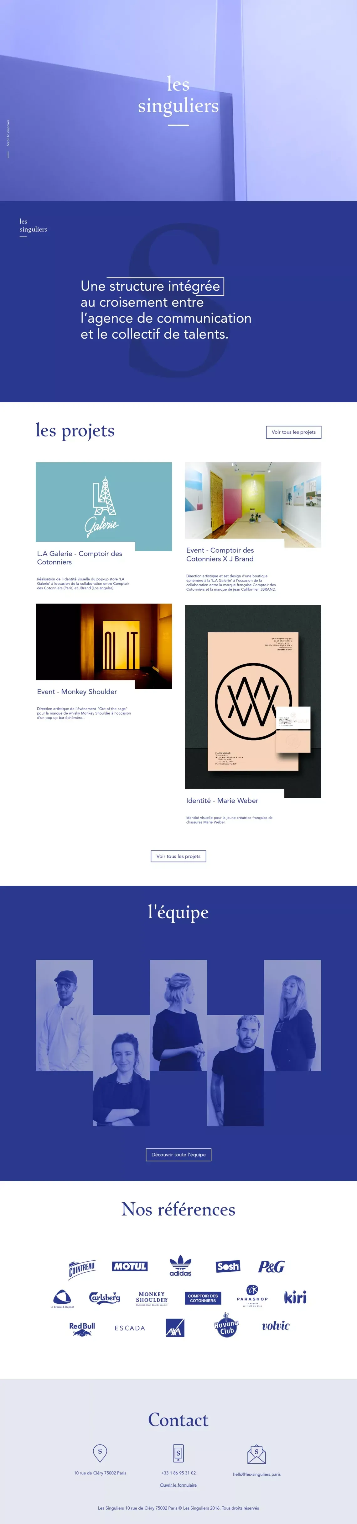 Les Singuliers - Collectifs de talents - Agence intégrée - Portfolio design