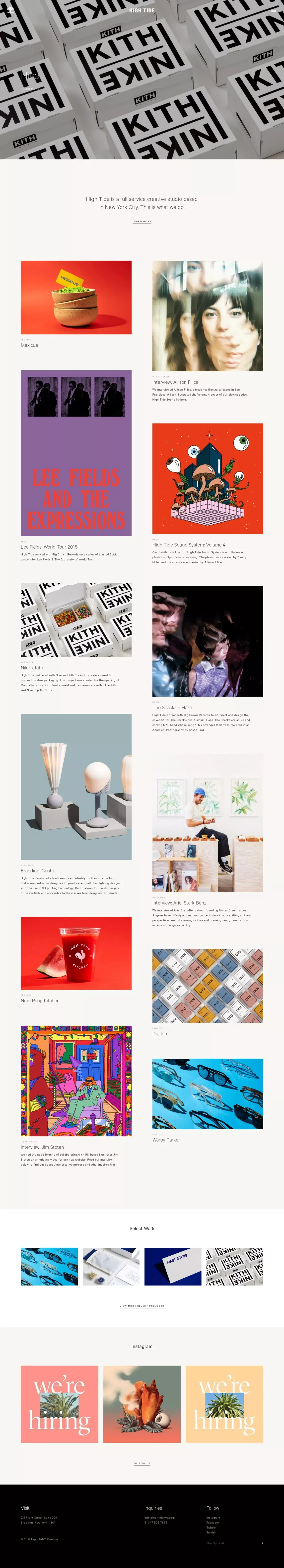 Home - High Tide - Portfolio design