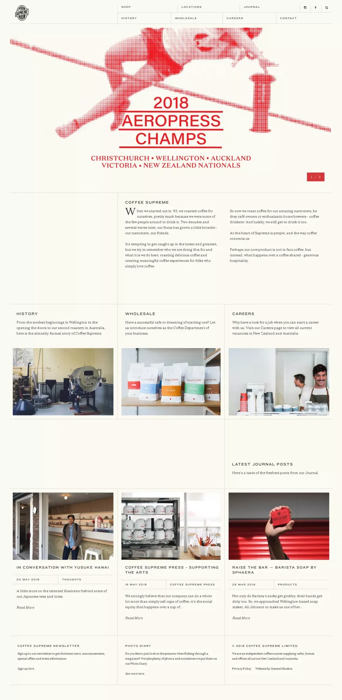 Coffee Supreme | We eat coffee for breakfast - Blog design