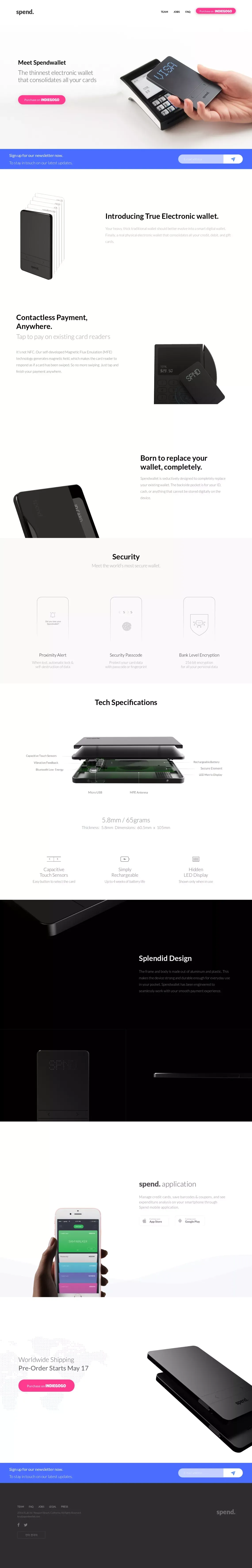 Spend - Landing design