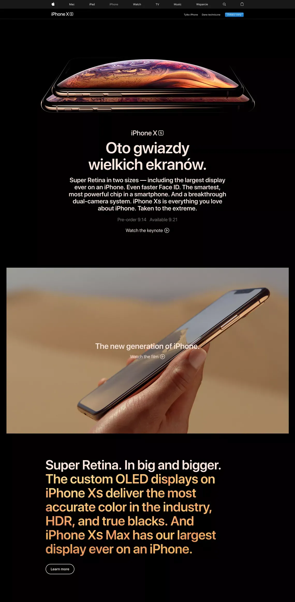 iPhone XS - Apple - Landing design