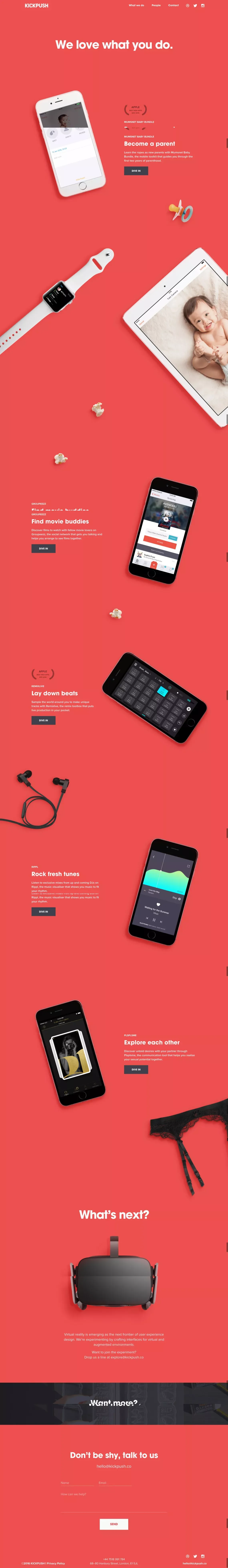 Kickpush | Product design studio - Portfolio design
