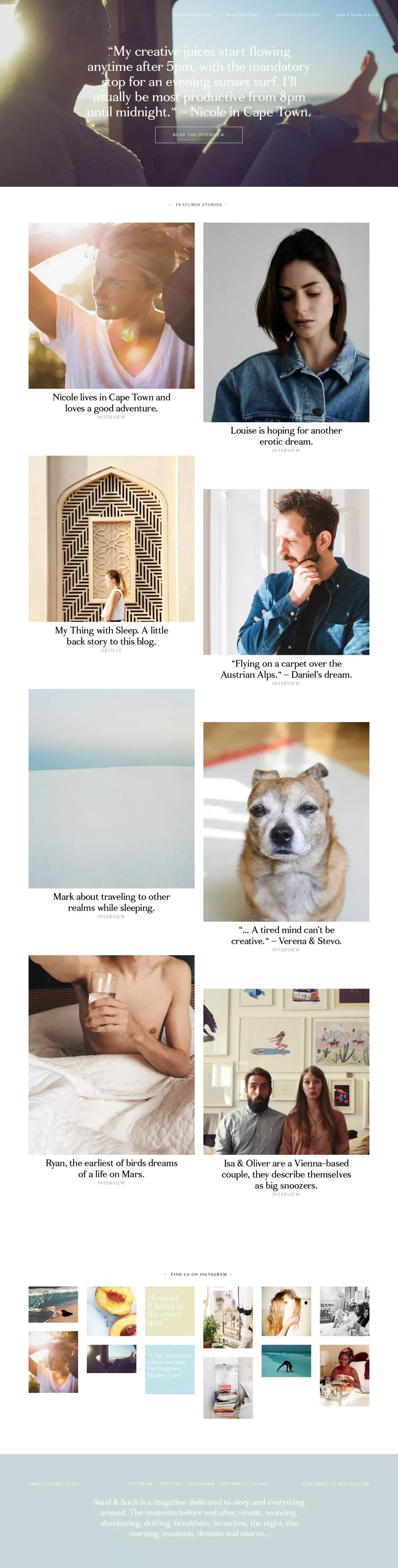 Sand & Such - Blog design