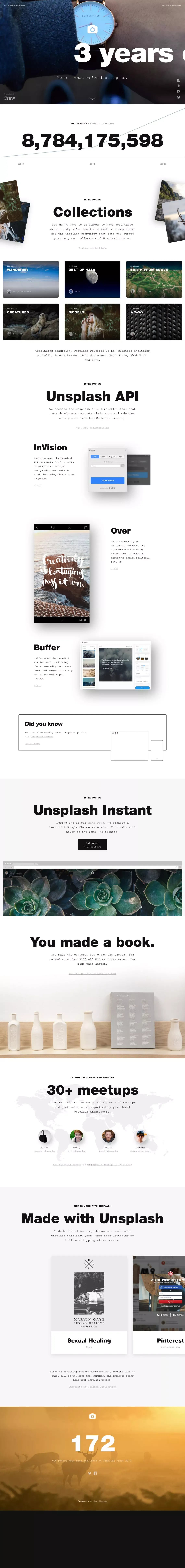 3 years of Unsplash - Other design
