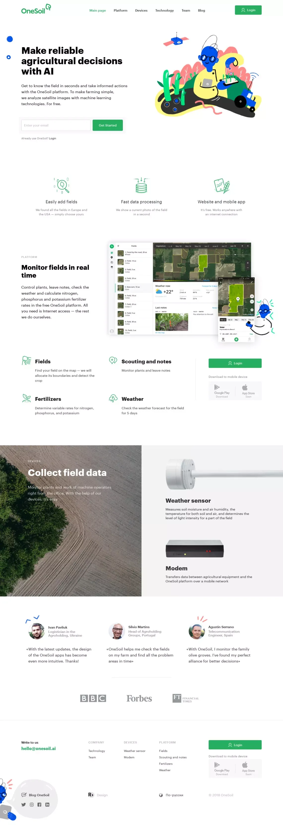 OneSoil - Landing design