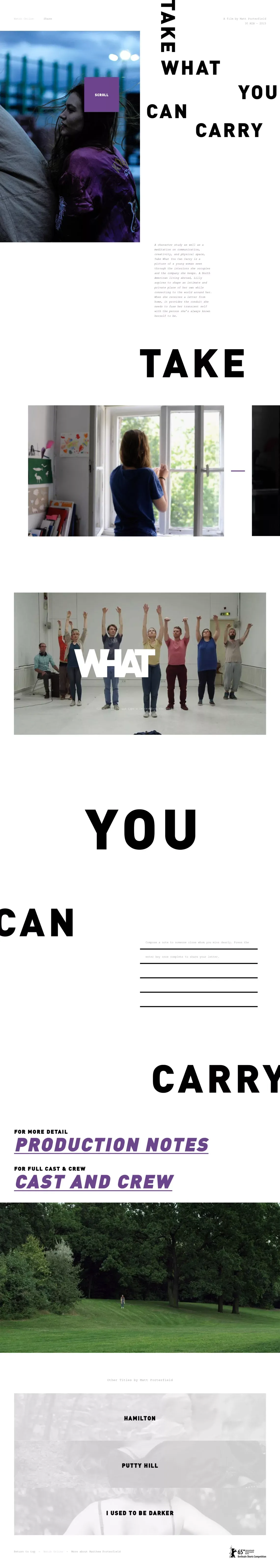 Take What You Can Carry - Other design
